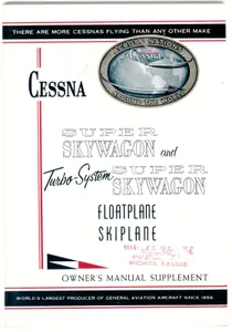 New 1966 Cessna 206 Floatplane/Skiplane Owner's Manual Supplement, p/n D383-13